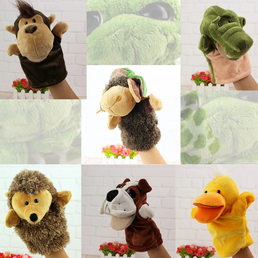 Cute Cartoon Animal Doll Parent-child Interactive Telling Story Kids Glove Hand Puppet Soft Plush Toys #B
