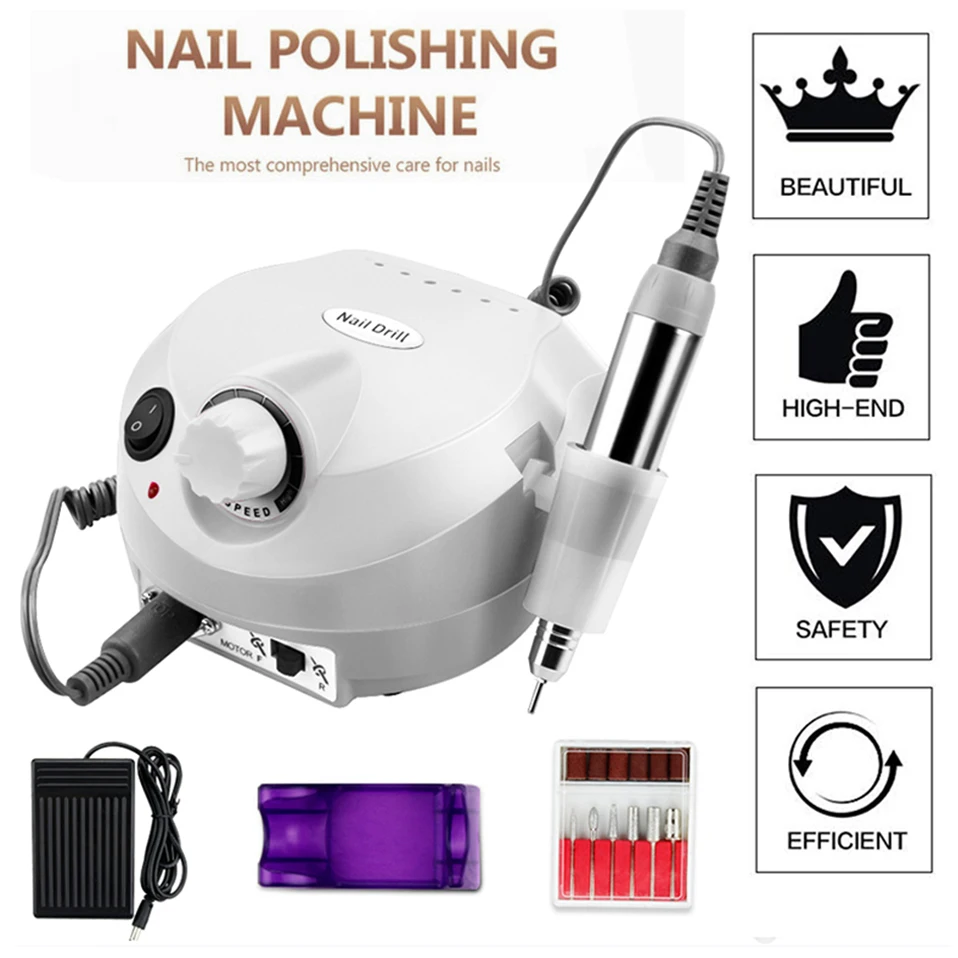 

35000 RPM Nail Drill Manicure Machine Manicure Set Device Pedicure Kit Electric File with Cutter Gel Nail Art Painting Tool