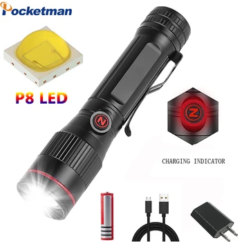 

Powerful P8 LED Light Special Z-shaped light USB Rechargeable Flashlight Zoomable torch Waterproof 18650 Easy to Carry Outdoor