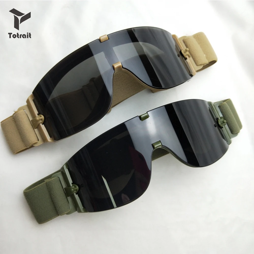 

Gafas tбcticas Airsoft militares de calidad superior gafas de disparo GX800 negro 3 lentes