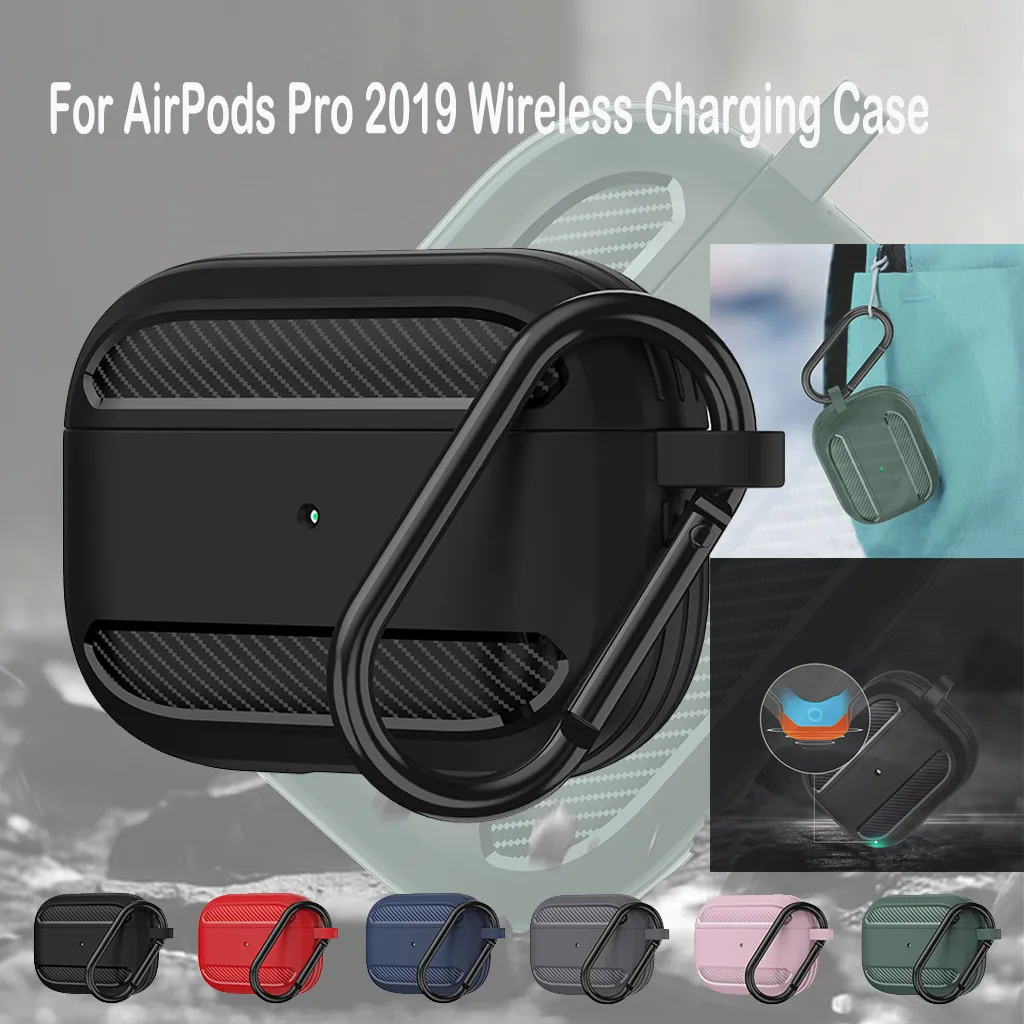 Чехол для Airpod Pro с беспроводной зарядкой защитный чехол из углеродного волокна