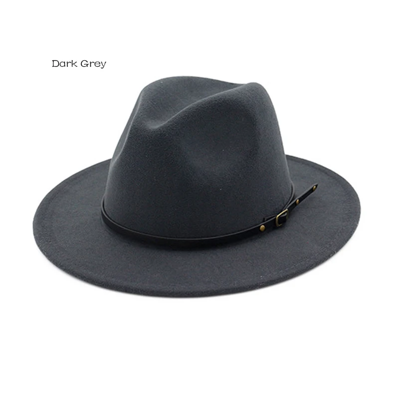 FS Chapeau Fedora шляпа сомбреро для мужчин и женщин шерстяная зимняя фетровая джазовая шляпа модная черная шляпа с широкими полями Панама Трилби осень