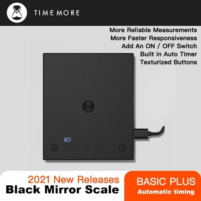 TIMEMORE 2021 Basic Plus Black Mirror Pour Over Coffee and Espresso Scale Electronic Scale Auto Timer Kitchen scale 0.1g / 2kg 1