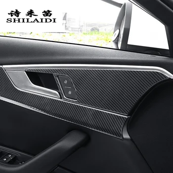 

Car styling Interior Handle Cover Trim Door panel Bowl Sticker decorative for Audi a4 B9 stainless steel carbon auto accessories