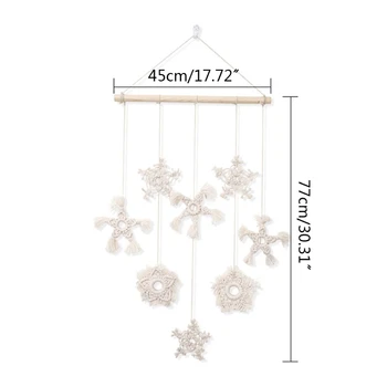 

Handmade Woven Macrame Wall Hanging Dreamcatcher Cotton Thread Snowflake Decor H55A
