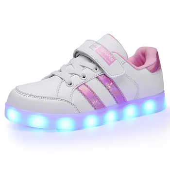 

RISRICH Kids light up shoes with led for toddler boys girls chirlden's glowing usb charging luminous sneakers kids pink shoes