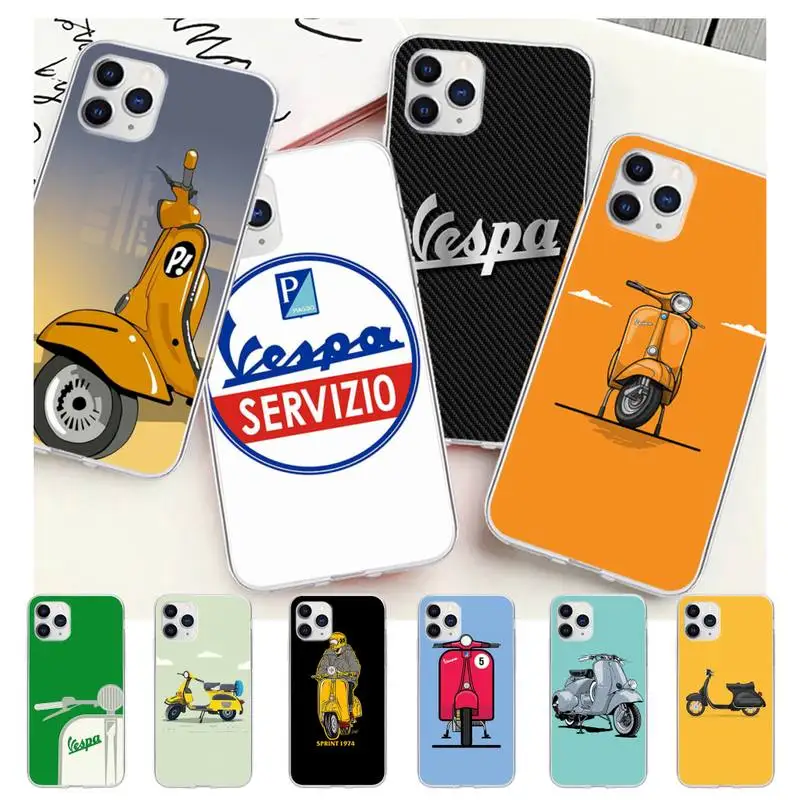 Brand Vespa Scooter Phone Case For Xiaomi Redmi K30s Ultra Note 9 9s Pro Max Mi 10 Lite 11 10T Transparent Cover | Мобильные