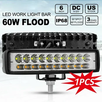 

Flood/Spot Work Light Driving For Car SUV Off-road Waterproof IP68 6000K 6inch