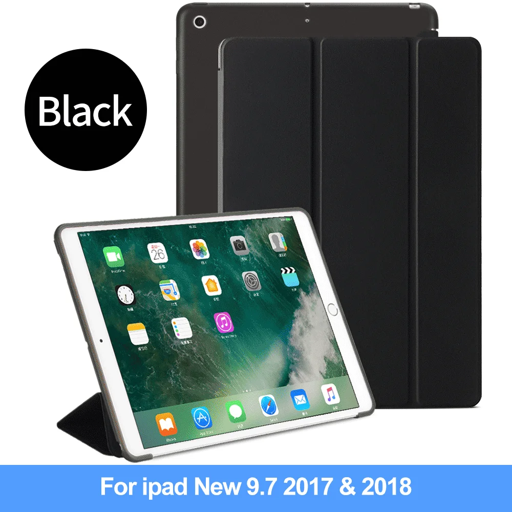 Чехол DOWSWIN для ipad 2 3 4, мягкая задняя крышка, ТПУ кожаный чехол для ipad 4, откидной смарт-чехол для ipad 2, Чехол для ipad 9,7 чехол - Цвет: Black