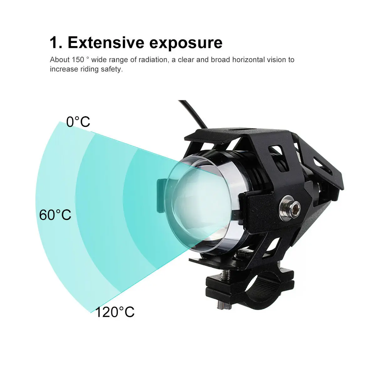Светящийся светодиодный свет Conversion Kit 125 Вт 3000LM U5 мотоцикла езды противотуманные фары
