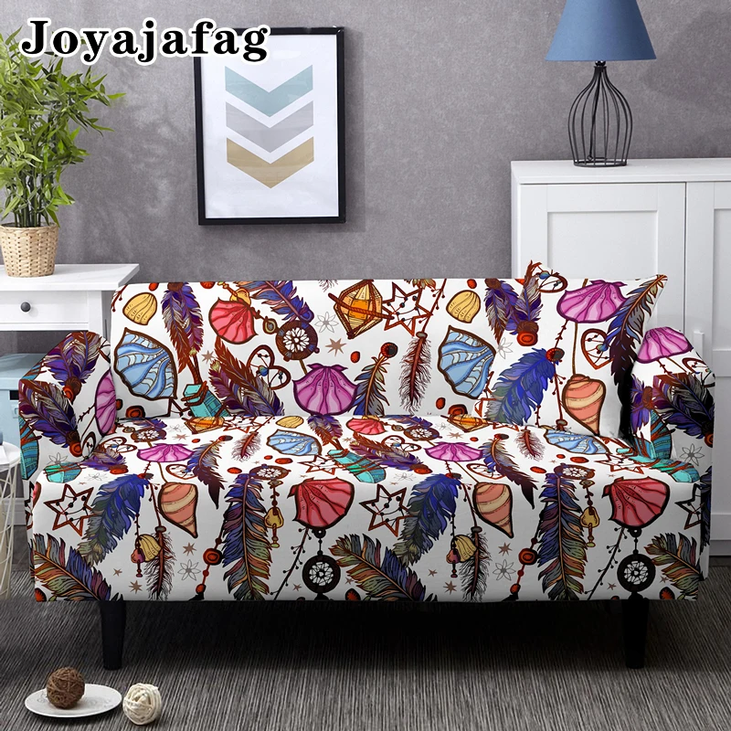 

Bohemia Sofa Cover For Living Room Boho Psychedelic Feather Print Stretch Elastic Washable Couch Covers L Shape Slipcover