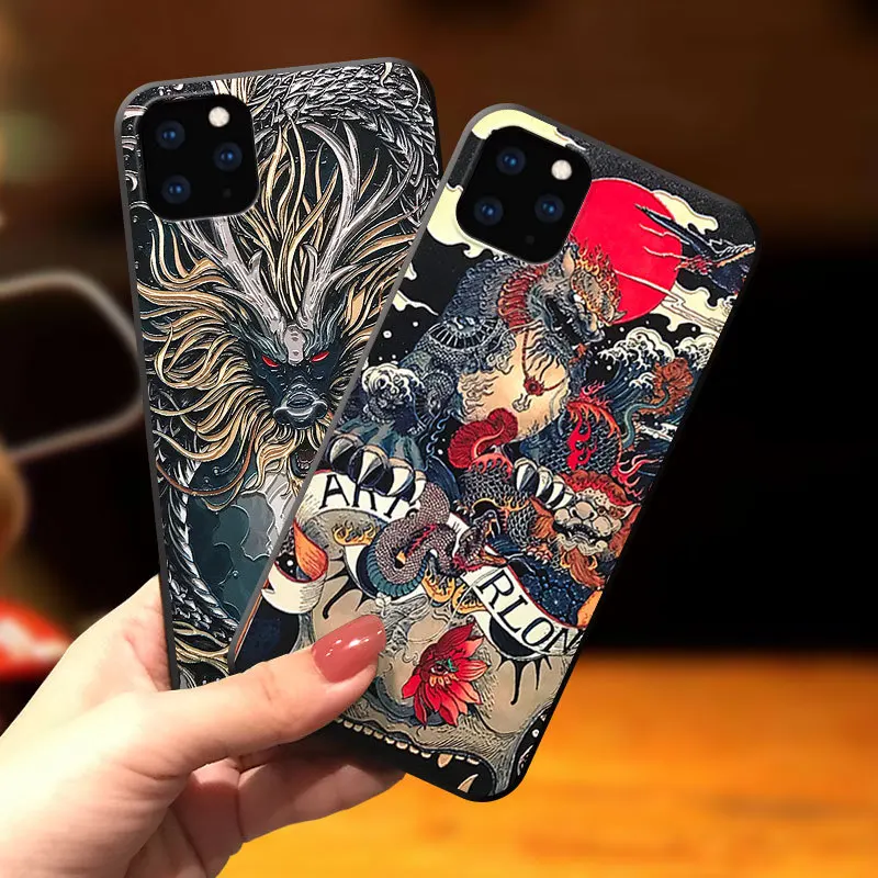 Рельефный чехол для Iphone 11 PRO MAX XS XR X 6 6s 7 8 Plus | Мобильные телефоны и аксессуары