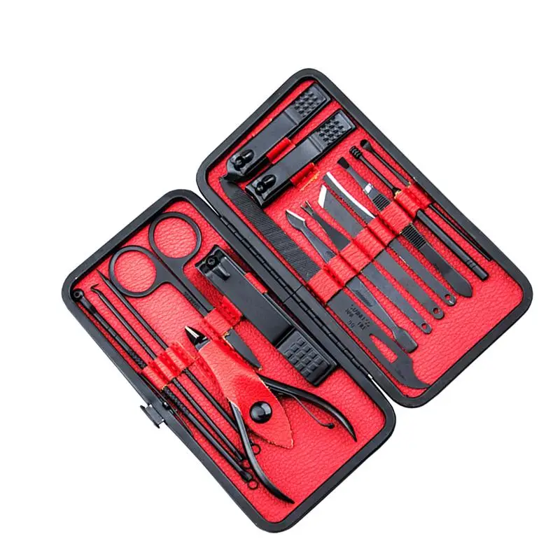 16pcs/set New Manicure Nail Clippers Pedicure Set Portable Travel Hygiene Kit Stainless Steel Nail Cutter Tool Set