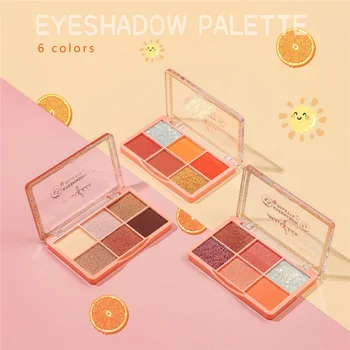 

Fashion Eyeshadow Palette 6 Colors Matte Waterproof EyeShadow Shine Palette Glitter Eye Shadow MakeUp Nude Makeup Set Cosmetics