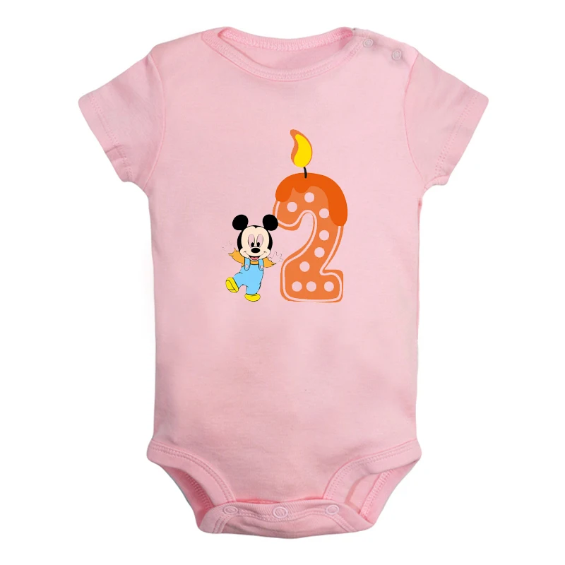 ifBaby2835P Милая Одежда для новорожденных девочек и мальчиков с изображением Минни Маус, 2 года комбинезон с короткими рукавами, Подарочный костюм - Цвет: ifBaby2835P