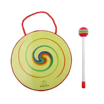 

Hand Crafted Hand Drum with Mallet Percussion Instrument Kid Educational Toy