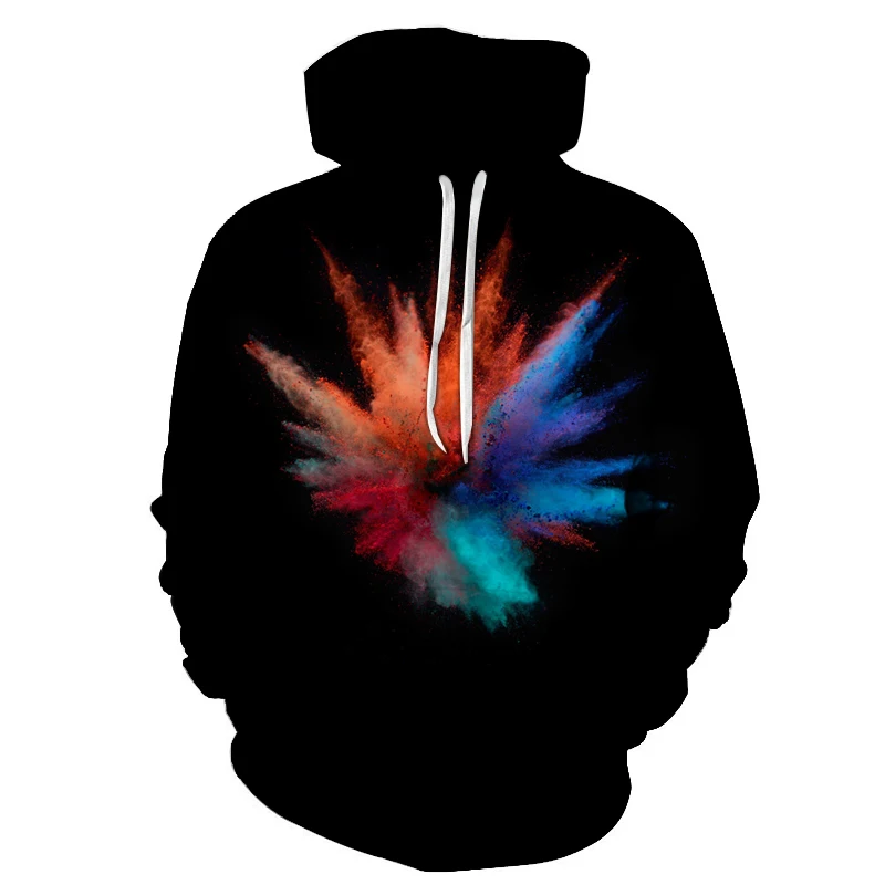 fashion tide brand youth hoodies color painting paint 3D digital printing pullover couple loose hooded baseball uniform 6XL