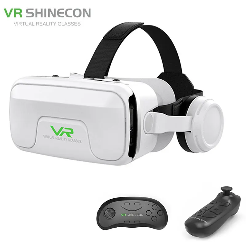 

VR SHINECON G04EA 3D Virtual Reality Glasses Headset Helmets Game Stereo Headphone And VR Buletooth Gamepad For 4.7-6inch Phone