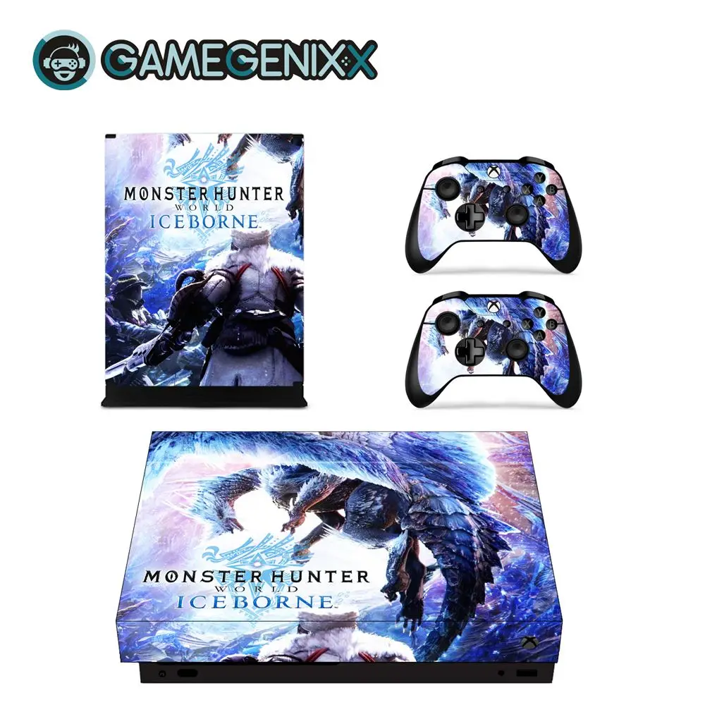 GAMEGENIXX Кожа Наклейка Защитная Наклейка Обложка Полный Набор для Xbox One X консоли и 2 контроллеров-Monster Hunter World - Цвет: Monster Hunter World