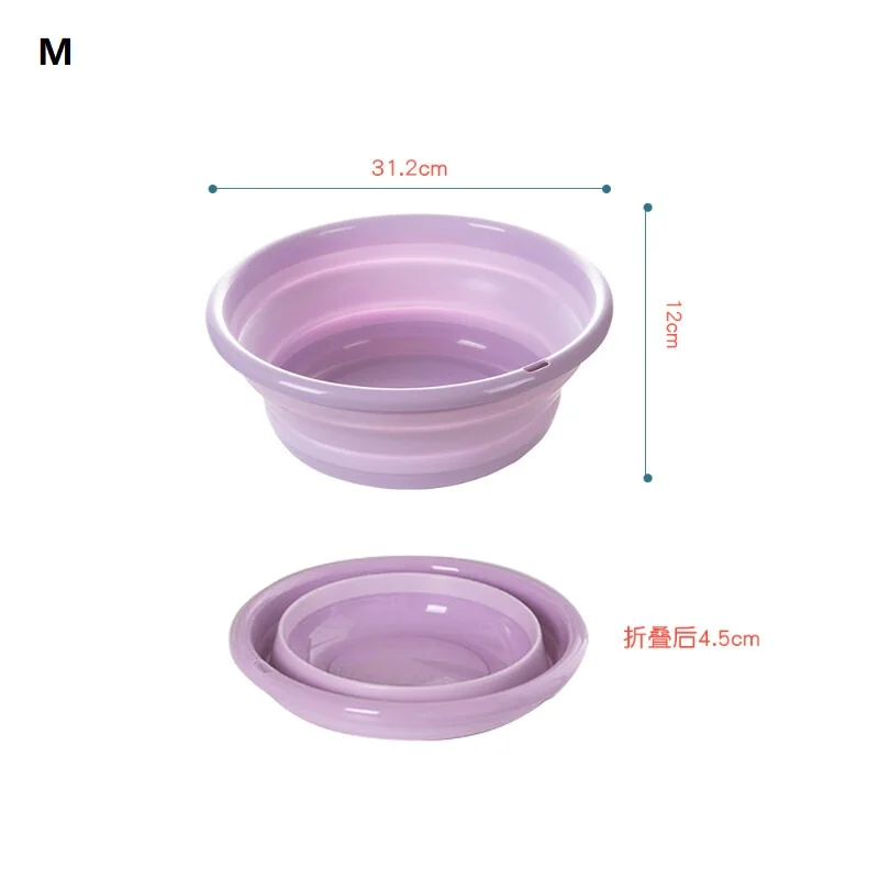 Purple M 31.2x12cm 3 шт. творческий складной умывальник складные столы и стулья для ведро контейнер переносные, складные, силиконовые умывальник на открытом воздухе Инструменты для чистки - Цвет: Purple M 31.2x12cm