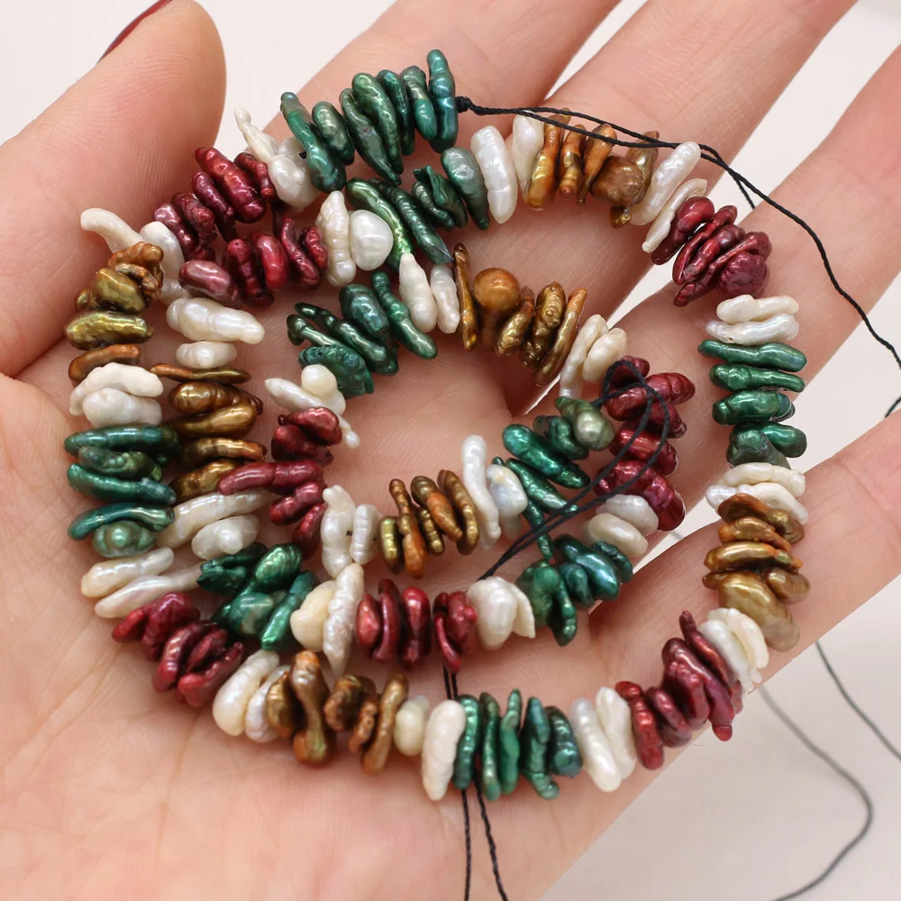 

Natural Pearl Recycled Beads Colored Shaped Baroque Pearl DIY Making Bracelet Necklace Jewelry Accessories 9-10mm36cm/piece