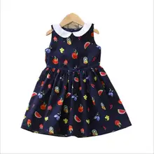 Хлопковые платья для маленьких девочек, новые детские платья с принтом, детское платье без рукавов, милая детская одежда
