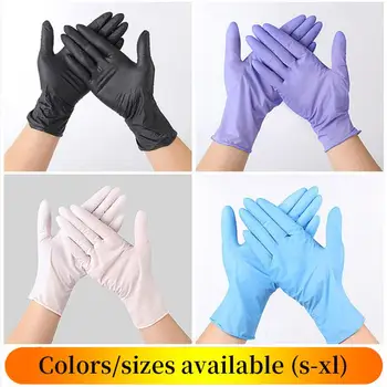 

100pcs Black Blue White Disposable Gloves Nitrile Material Dishwashing/kitchen/work/rubber/garden Disposable Gloves Universal