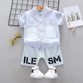 

Fashion Summer Children Boys Girl Strips Clothes Baby Short T-shirt Pants 2 Pcs/sets Kids Clothing Sets Toddler Tracksuits sets