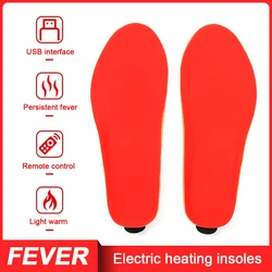 Winter Foot Warmer Insoles USB Electric Rechargeable Heated Shoes Insert Pads With Controller Outdoor Sports Thermal Insoles
