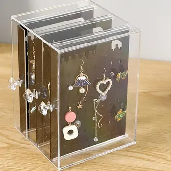 

Jewelry Display Storage Tray Holder Ornaments Storage Box Makeup Organizer Dust Proof Earring Storage Box