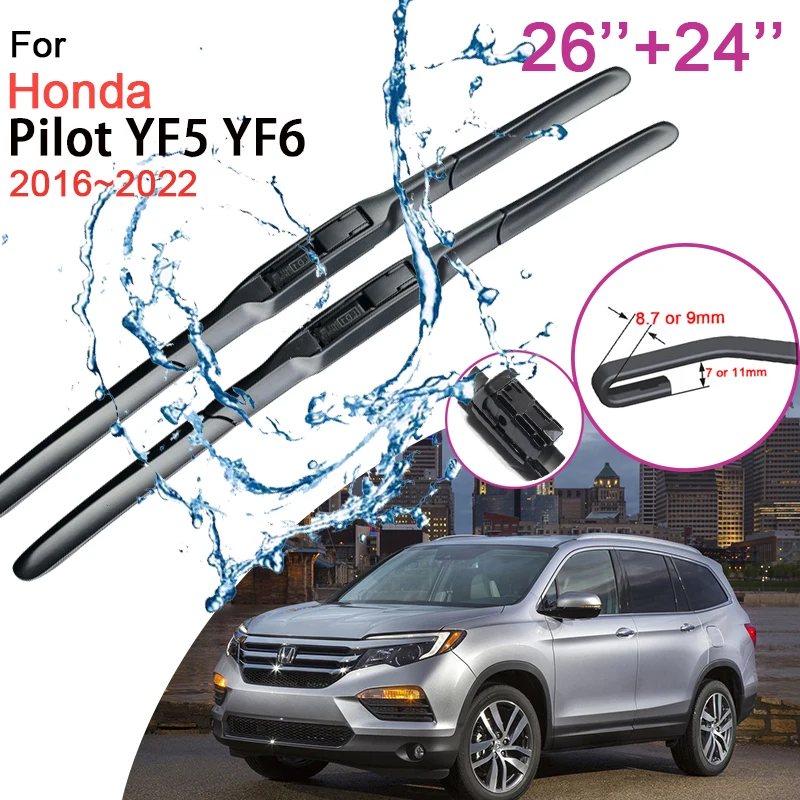 

Car Front Windshield Wiper Blades for Honda Pilot YF5 YF6 2016~2022 2017 2018 Frameless Durable Rubber Snow Scraping Accessories