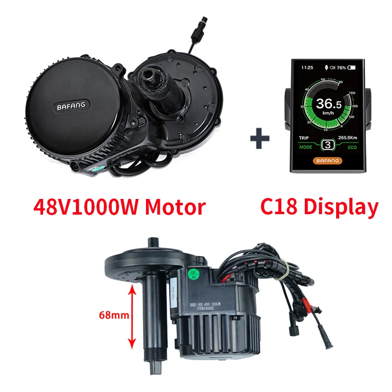 48V1000W C18 68MM BBSHD середине привода 48V 1000W электрический велосипед Motor Наборы с Батарея samsung 48V 17.5Ah литий-ионный аккумулятор вниз трубки, фара для электровелосипеда в b Батарея - Цвет: 48V1000W C18 68MM