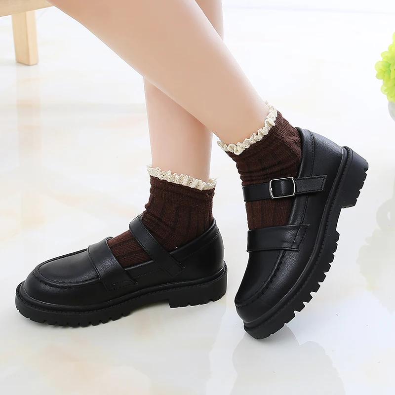 CYSINCOS Children Black New Style School Dress Leather Shoes Toddler Girls Princess Party Dance Shoes Baby Kid 2020 Spring Shoes