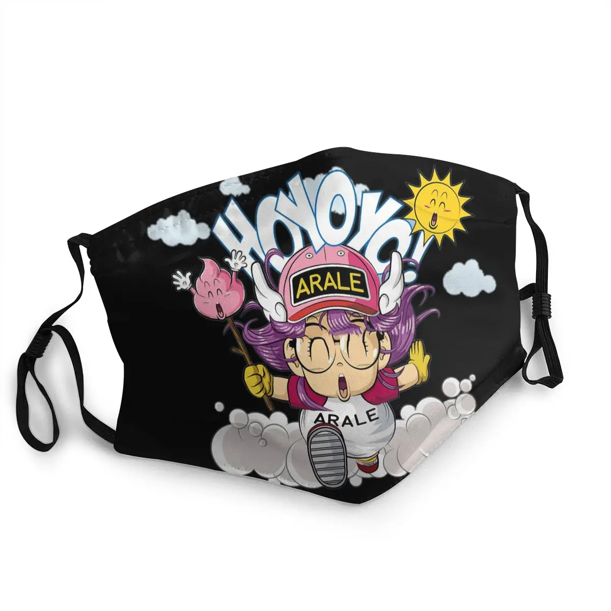Моющаяся маска для лица Arale черная рта Dr. Slump Ala Lei многоразовые маски против смога |