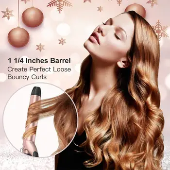 

Curling Iron with Tourmaline Ceramic Coating, Hair Curling Wand with Anti-scalding Insulated Tip, Hair Salon Curler Waver