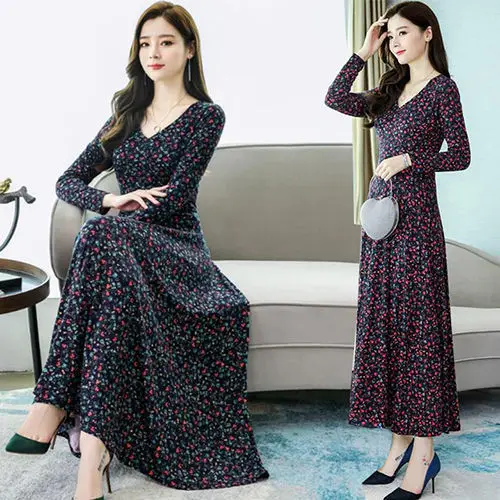 

Hot Selling Long-sleeved Dress Women's Long 2019 Autumn New Style Korean-style Loose And Plus-sized WOMEN'S Dress Western Style