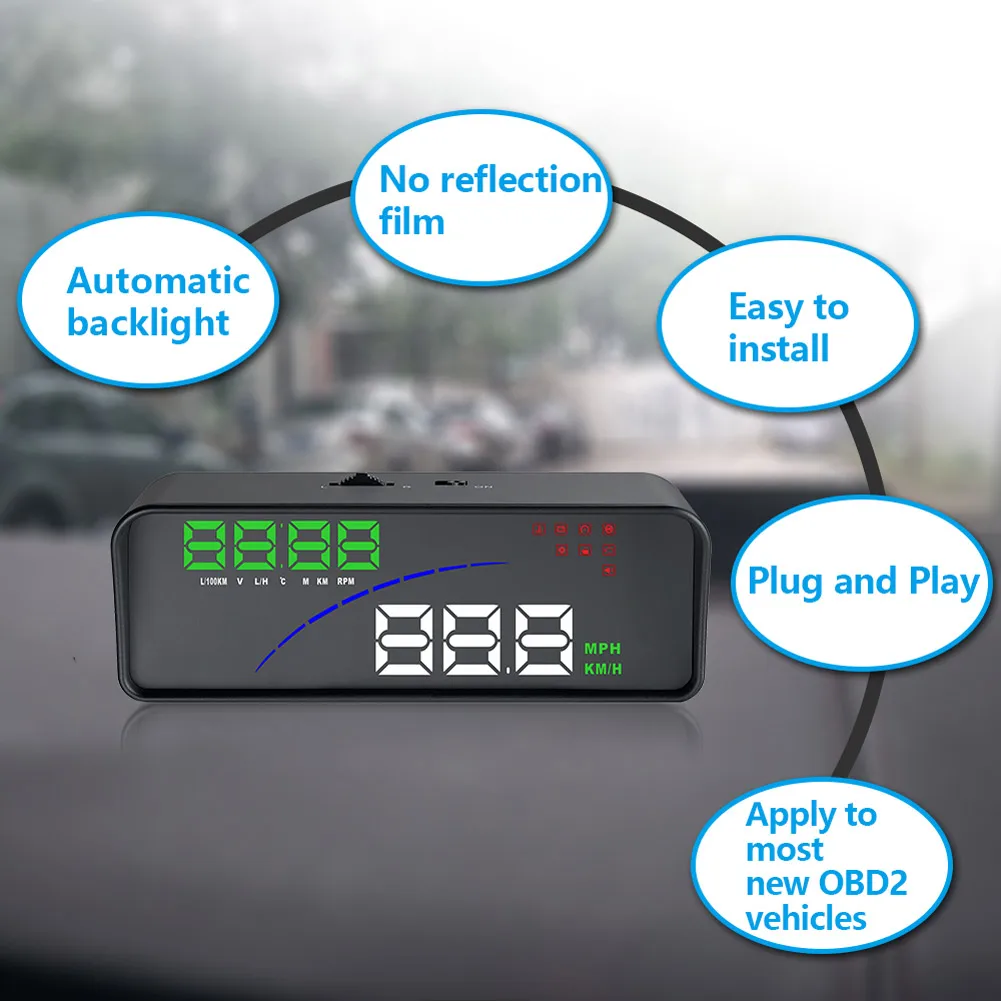 Дропшиппинг P9 HUD Автомобильный дисплей на голову OBD2 Универсальный циферблат с 2 дисплеями способ напряжения Предупреждение ющий сигнал OE88