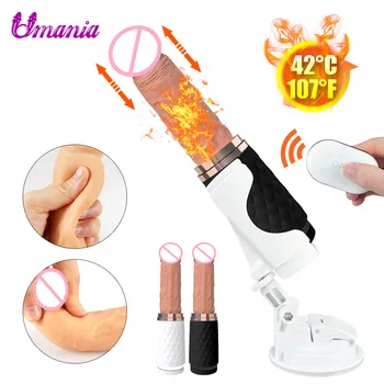 Silicone Realistic Dildo Vibrator Remote Control Penis Heating Telescopic Vibrating Sex Machine Adults Sex Toys for Women
