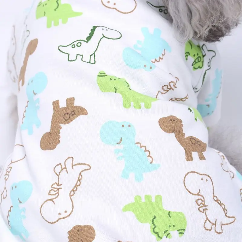 Пижамы для домашних собак, одежда для сна, пальто для щенка, комбинезон, одежда из хлопка с рисунком, рубашка