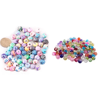 

200Pcs Beads Jewelry Accessory, 100 Pcs 12 Mm Dia.& 100 Pcs 8Mm Dia.