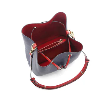 

Split Leather Bucket Bag Fashion Simple Female Bag 2020 Portable Single Shoulder Bag Super Fire Large Capacity Messenger Bag