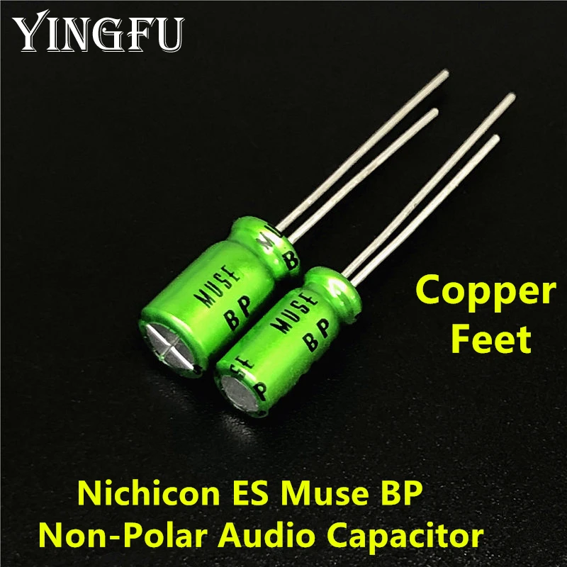 8Pcs/Lot Nichicon MUSE BP ES (Bi)Non Polar Nonpolar Bipolar HiFi Audio Capacitor 4.7uf/10uf/22uf/47uf/100uf 25V/50V Copper feet afbeelding