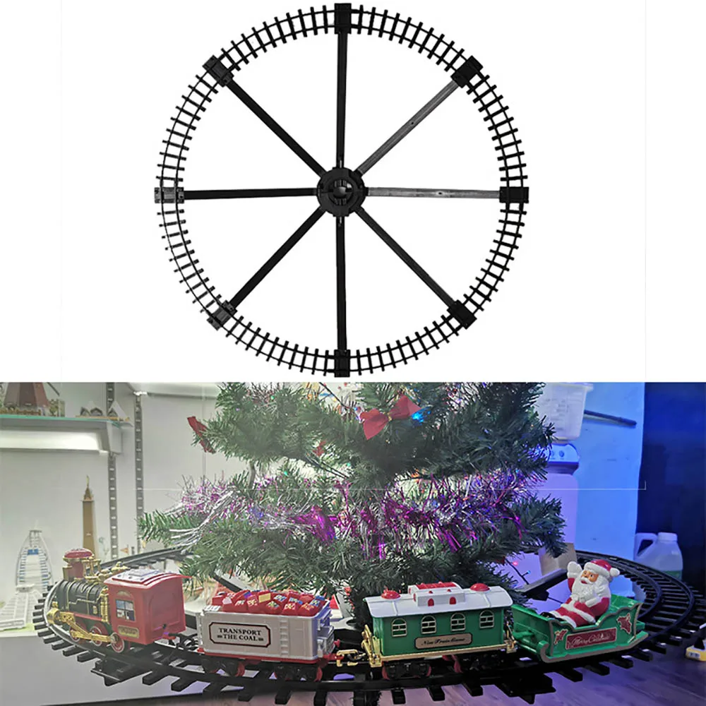 Christmas Train Electric Toys Christmas Tree Decoration Train Track Frame Railway Car With Sound&Light Rail Car Christmas Gifts