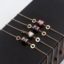 Римские цифры круг 4 цвета Кристалл браслет классический супер Нержавеющая сталь Роза бренд ювелирные изделия браслет для женщин