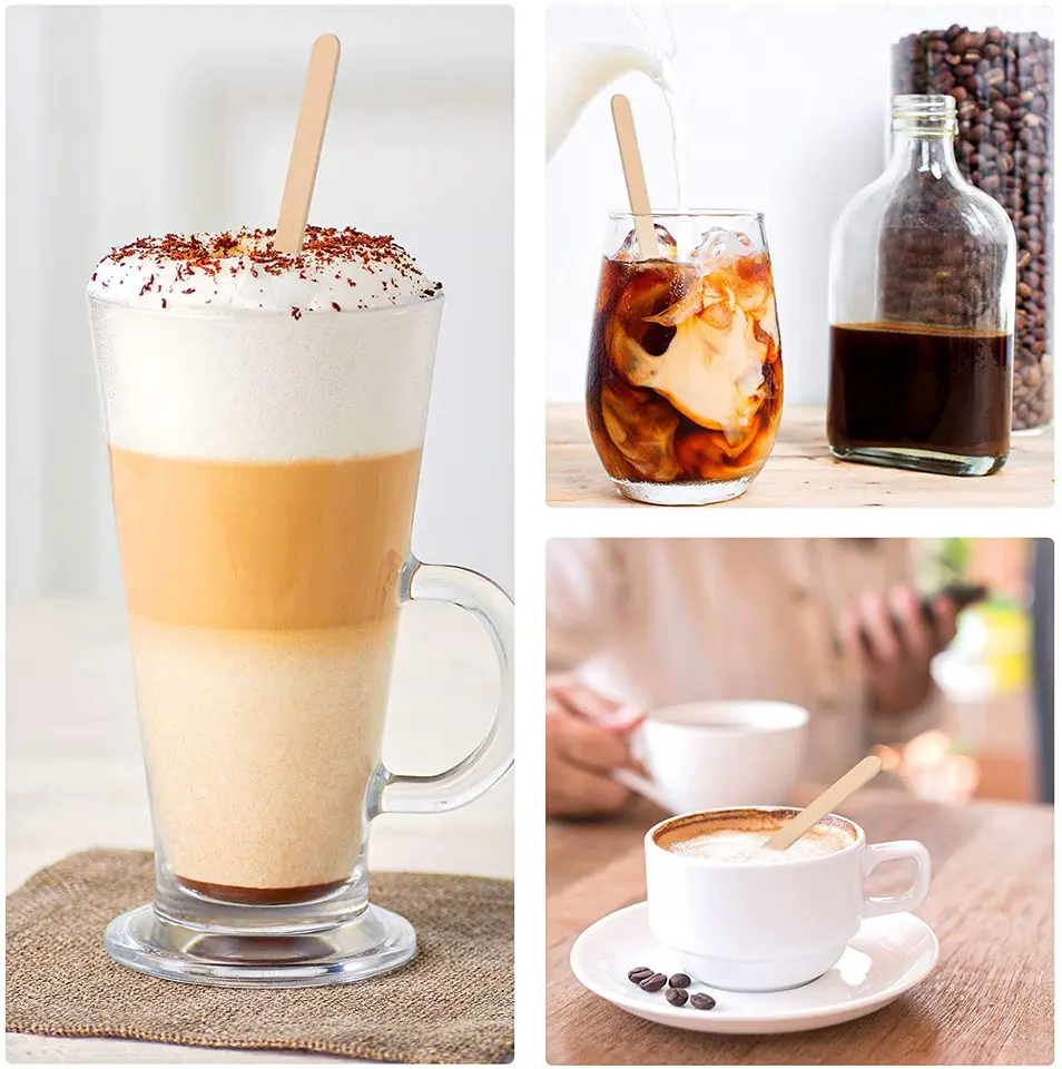 5.5/7,4 Zoll Einweg Holz Rührer Eco Freundliche Kaffee Rührer