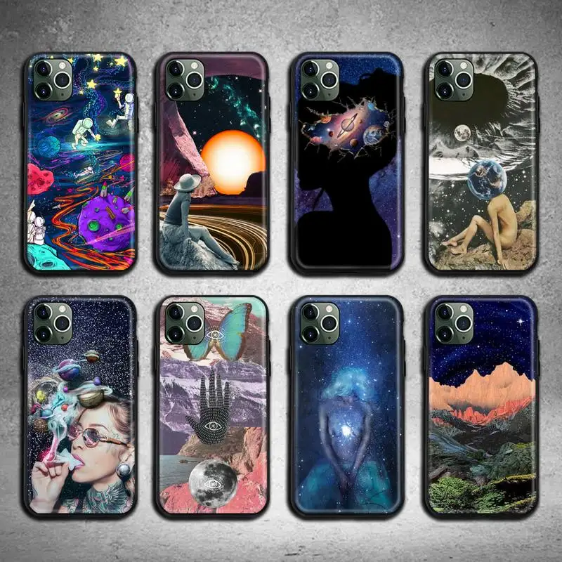 Чехол для iphone 12 pro max 11 XS MAX 8 7 6 6S Plus X 5S SE 2020 XR с изображением психоделических