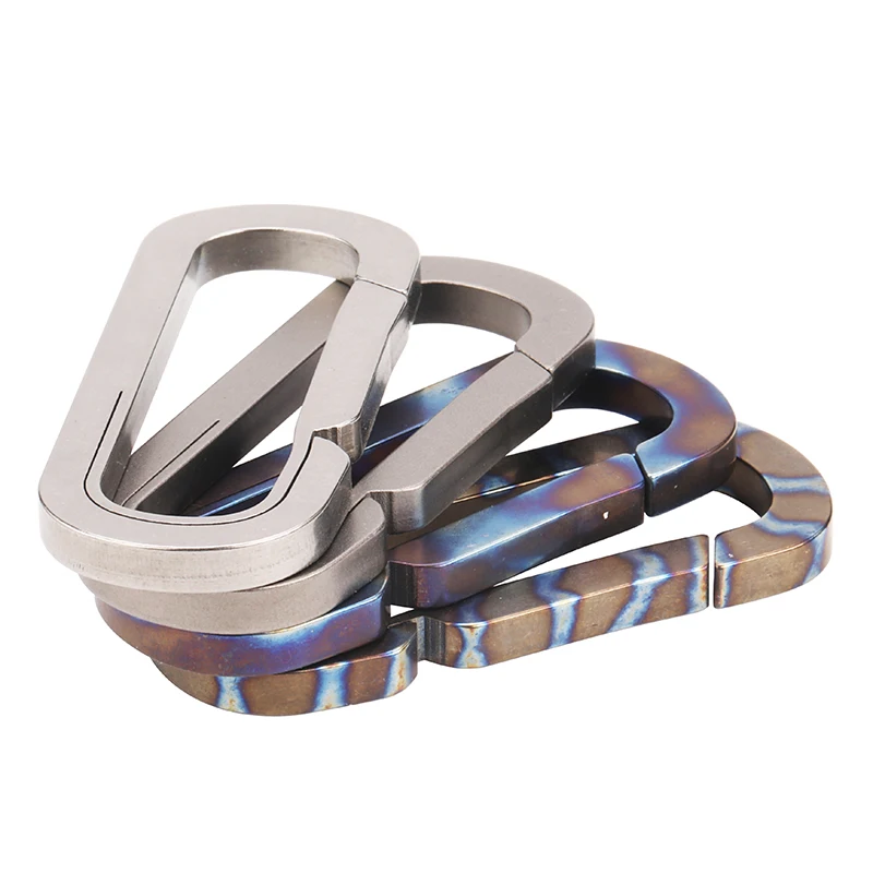 

Titanium hanging buckle home pure titanium key ring metal quick relase keychain snap hook portable travel bag buckle carabiner