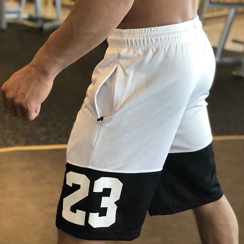 Men Sportswear Gym Sports Running Shorts Number 23 Letter Basketball Shorts Sport Zipper pocket Workout Training basketball shorts,running shorts