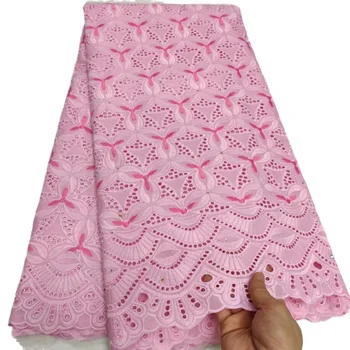 

Hollow Out Milk Slik Cotton African Lace Fabric For Wedding DIY Sewing 5Yards Embroidered French Nigerian Tull Lace Fabric
