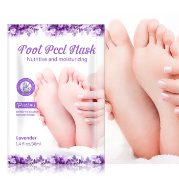 

PUTIMI 2Packs Lavender Exfoliating Foot Mask for Legs Whitening Nourishing Peeling Feet Mask Remove Dead Skin Cuticles Spa Socks